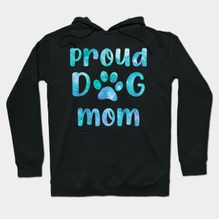 proud dog mom watercolor blue Hoodie